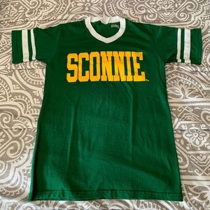 SOLD Green and gold “Sconnie” varsity T-shirt